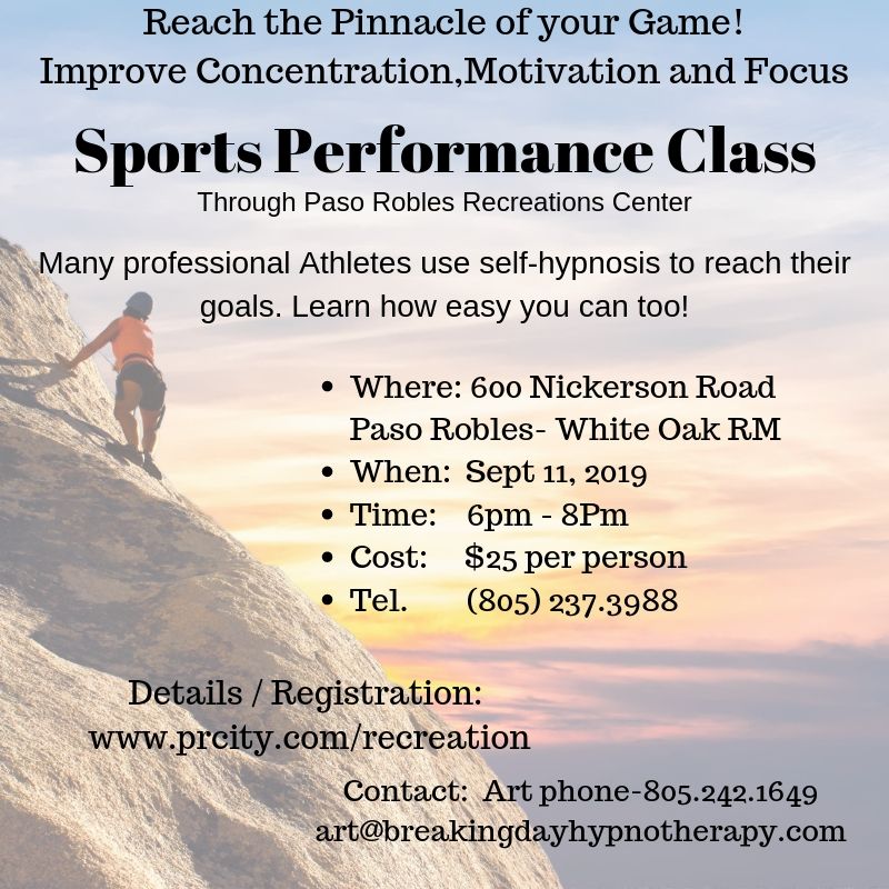 Sports Performance SelfHypnosis Breaking Day Hypnotherapy